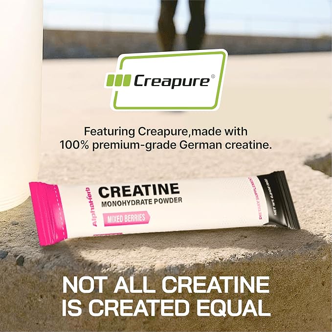 Creatine Monohydrate Powder ? Creapure® German-Sourced Mixed Berry Flavour 30 Stick Creatine Packs 5000mg Each | No Sugar No Fillers Gluten-Free