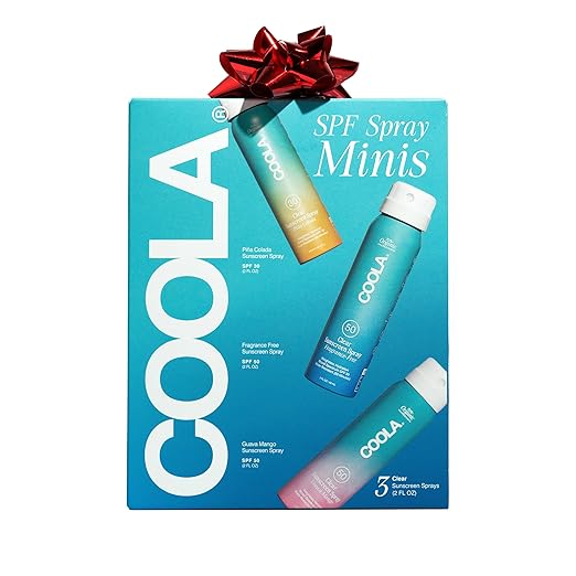 COOLA Organic Sunscreen SPF 50 &amp 30 Sunblock Spray Kit Dermatologist Tested Skin Care for Daily Protection Vegan and Gluten FreeTravel Size 2 Fl Oz 3 Pack