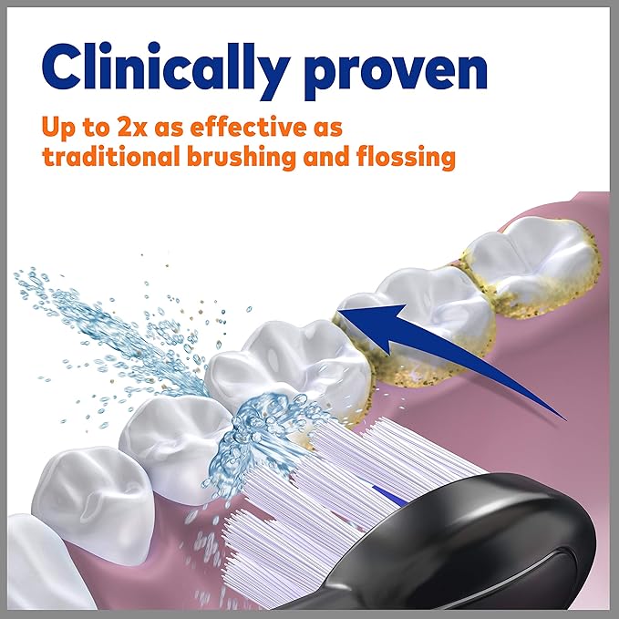 Waterpik Genuine Compact Replacement Brush Heads With Covers for Sonic-Fusion Flossing Toothbrush SFRB-2EB 2 Count Black