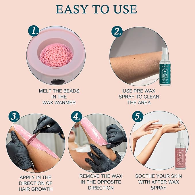 Waxing Kit for Women Hair Removal with Silicone Wax Warmer Liner Digital Waxing Machine Hard Wax Kit for Full Body Arms Legs Face Bikini Brazilian Wax Kit for Women Men Sensitive Skin