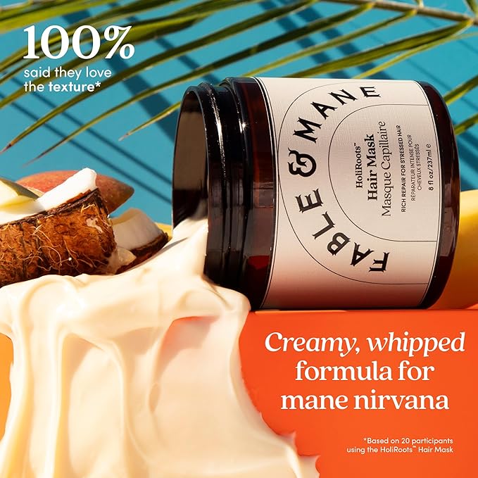 Fable &amp Mane Deep Moisture Repairing Hair Mask For Frizzy Dry Damaged Hair. Treatment Repairs and Softens with Shea Butter and Coconut