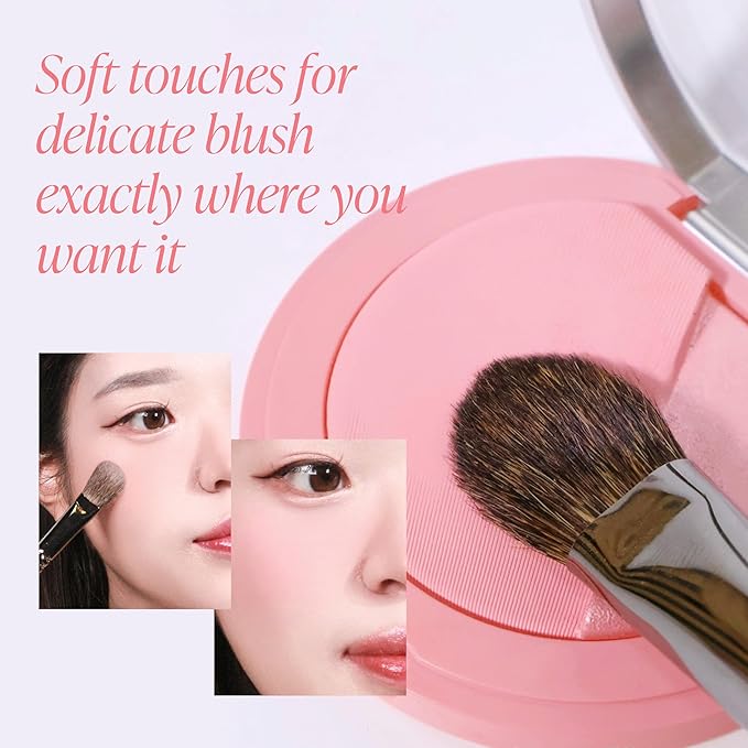 Piccasso 23 Small Blusher Brush ? Precise Makeup Brush for Cheeks Nose and Chin Soft Squirrel &amp Horse Hair for Delicate Application Detail Face Brush for Daily Use Korean Professional Beauty