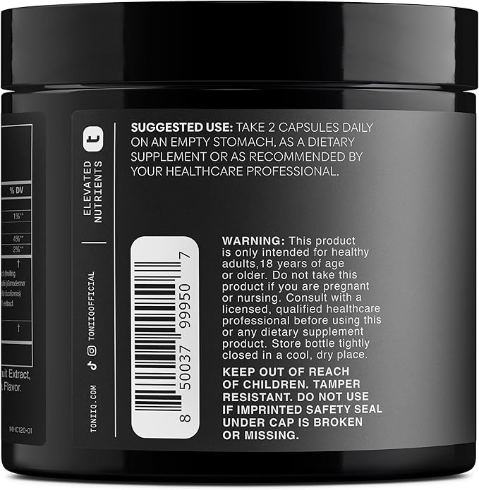 Toniiq 1300mg NAC - 4 Month Supply - Min. 98%+ Tested Purity - Ultra High Strength Bioavailable NAC Cysteine Supplement - 240 Vegetarian N Acetyl Cysteine Capsules -Lab Tested TQ
