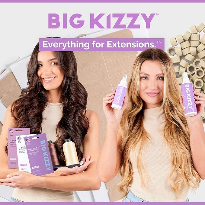 Big Kizzy Tape In Extension Remover 32oz Refill Bottle + Free 8oz Release &amp Reuse Spray Compatible with All Major Brands