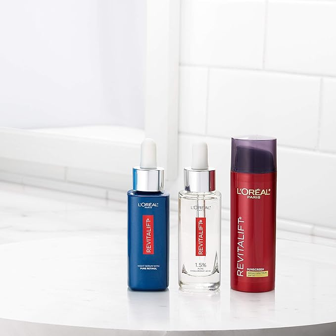 L'Oreal Paris Revitalift Triple Power Anti-Aging Broad Spectrum SPF 30 Sunscreen Pro Retinol Hyaluronic Acid &amp Vitamin C Lotion Reduces Wrinkles 1.7 Oz