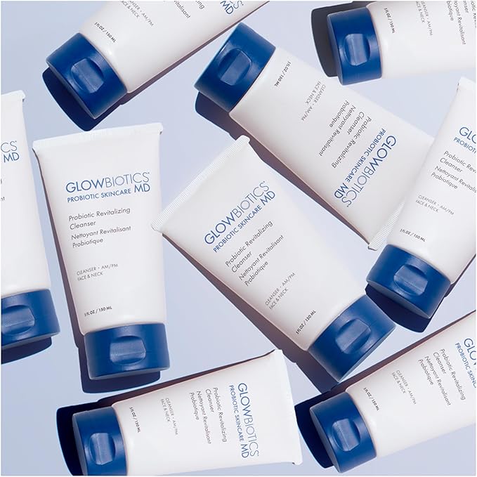 Glowbiotics Probiotic Revitalizing Cleanser 5 oz ? Gentle Hydrating Face Wash with Probiotics Peptides &amp Aloe Vera | Daily Cleanser for Sensitive Dry &amp Aging Skin