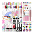 COSCELIA Acrylic Nail Kit for Beginners with Everything 4PC Gel Polish 3PC Acrylic Powder with Drill and U V Light 24 Colors Glitter Powder Complete Gel Manicure Kit Nail Stickers DIY Gifts for Women