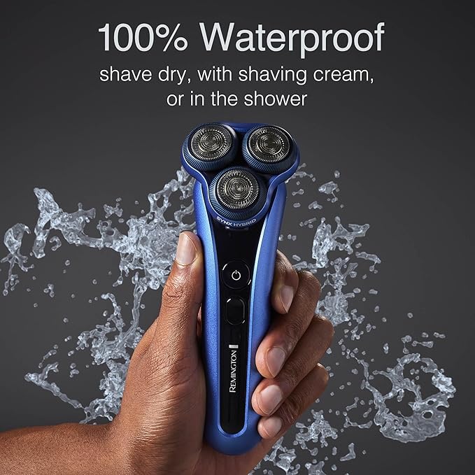 Remington Limitless X7 Shaver for Men Titanium Blades and Power Sense Technology Advanced Performance Foil Rotary Electric Shaver with PivotBall for Sensitive Skin Comfort 100% Waterproof.