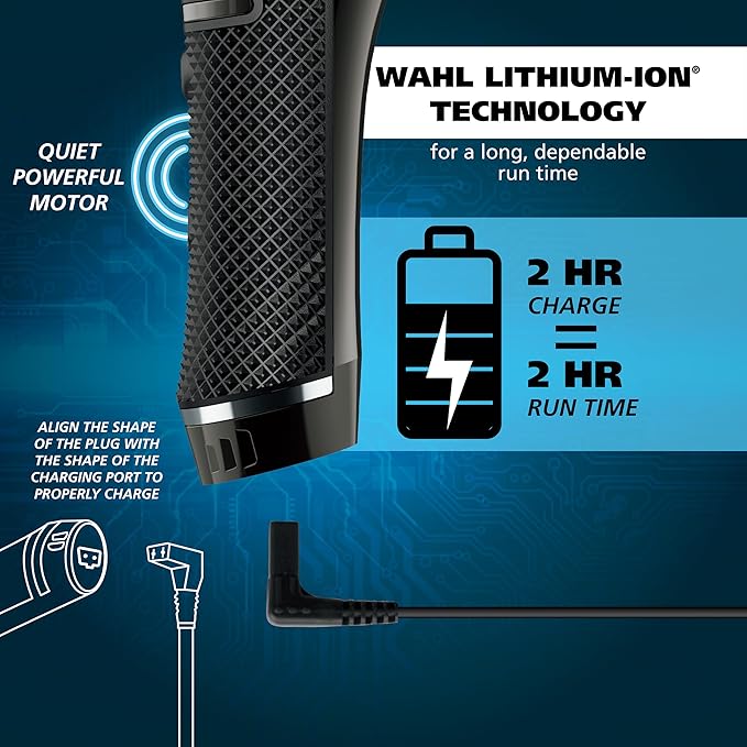 Wahl USA Pro Series High Visibility Skeleton Style Trimmer Lithium-Ion Cordless USB Rechargeable All in One Shaving &amp Close Cutting Beard Trimmer for Men with Near Zero Gap Blade ? 3026018