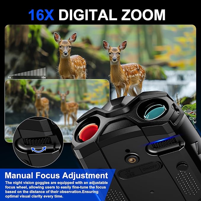 Night Vision Goggles4K Night Vision Binoculars for Adult with 5000mAh Rechargeable Battery16X Digital Zoom3.5 HD Screen and 1000FT Viewing Range32GB TF Card for Photo and VideoIdeal Gift for Men