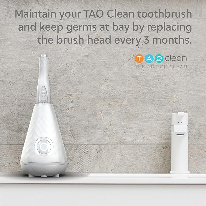 TAO Clean Sonic Electric Toothbrush Replacement Heads (2-Pack) ? Orthodontic Head ? Replacement Heads for the TAO Clean Electric Toothbrush and Docking Station