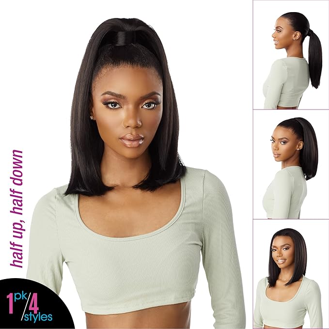 Sensationnel Instant Updown Halfwig Pony - Iud 19 4 Style in 1 Half Wig And Pony Drawstring (1 JETBLACK)