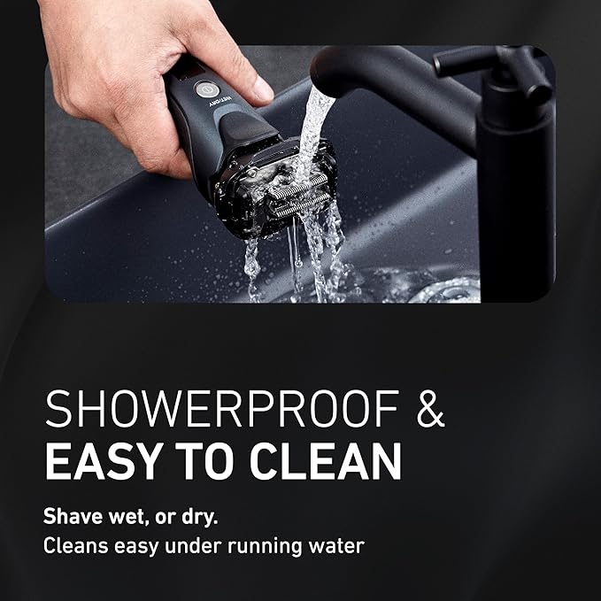 Panasonic Electric Razor for Men Electric Shaver for Men ARC5 with Premium Automatic Cleaning and Charging Station Wet Dry Shaver Cordless Razor with Pop-Up Trimmer ES-LV97-K Black