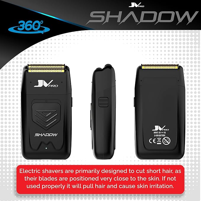 Shadow Premium Electric Shaver with Precision Cutting Technology - Cordless Gold Titanium Foil Shaver for Smooth Close Shaves ? Rechargeable 11000 RPM High Torque Motor