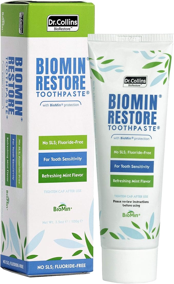 Dr. Collins BioMin Restore Toothpaste for Tooth Sensitivity 3.5oz (Pack of 2)