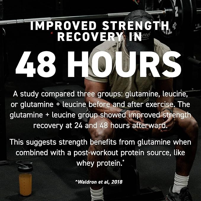 Kaged Muscle L-Glutamine Powder 500 Gram Vegan Support Muscle Recovery Post Workout Glutamine Banned-Substance Free Unflavored 100 Servings