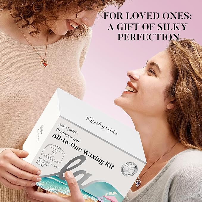 LANSLEYWAX Digital Waxing Kit for Women Men - Pink Wax Machine with 39 Accessories - Hard Wax Kit for Face Eyebrow Lip Brazilian Bikini Sensitive Skin Waxing Warmer Hair Removal for Home/Salon Use
