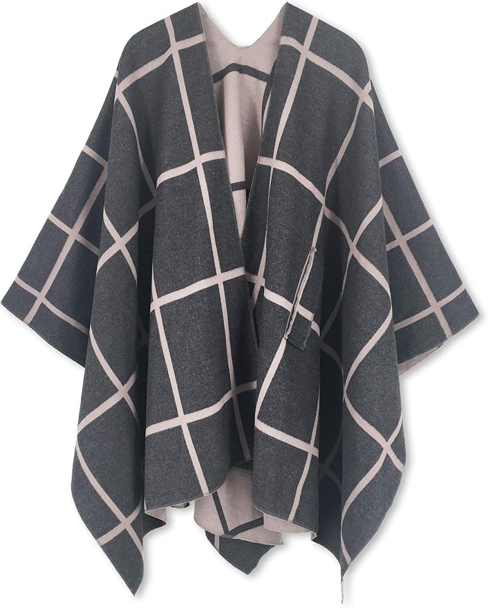 Moss Rose Women's Shawl Wrap Poncho Ruana Cape Open Front Cardigan Shawls for Fall Winter