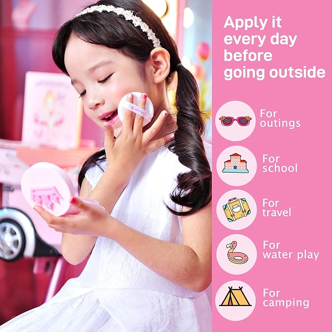 peach and Baby Kids Mineral Sun Cushion SPF50+ PA++++ (Pink Tiara)
