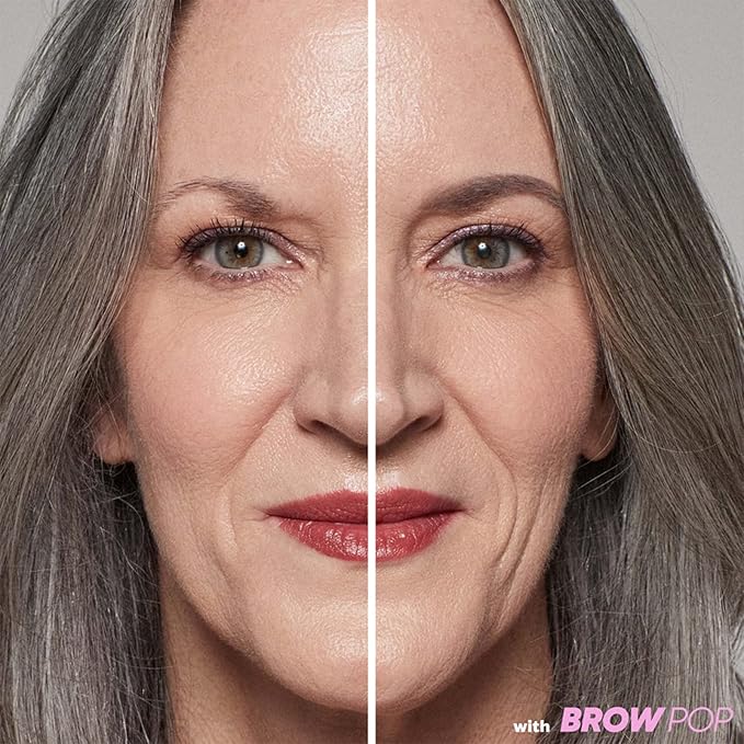 Kosas Brow Pop - Longwear Eyebrow Makeup Dual-Sided Defining Pencil with Castor Oil for Soft Natural Look of Real Hair -Grey