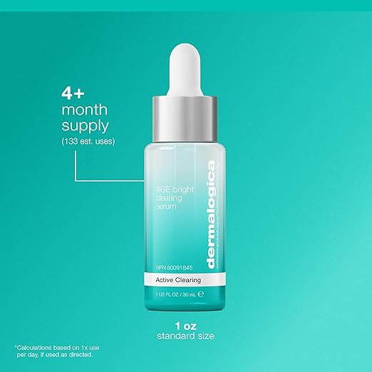 Dermalogica Age Bright Clearing Serum (1 Fl Oz) Anti-Aging Face Serum with Salicylic Acid - Promotes Smoother Clearer Brighter and More Even Skin