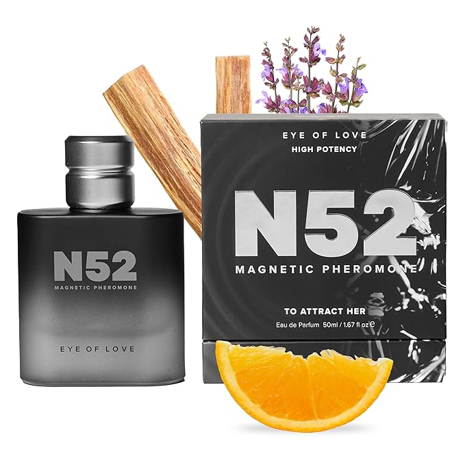 Eye of Love N52 Magnetic Pheromone Cologne for Men - Citrus Lavender Scent with Amber &amp Cedarwood - High Concentration Parfum Fragrances for Confidence &amp Presence - 50ml/1.6fl oz Pheromone Per