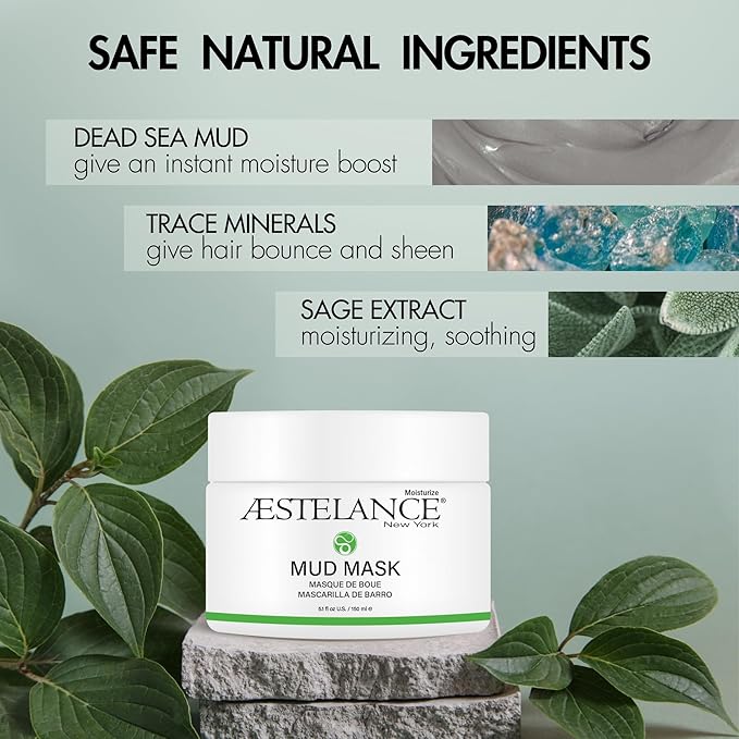 Mud Mask for Hair and Scalp Natural Treatment for Dry Damaged and Overprocessed Hair 5.1 oz