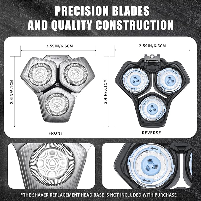 SH71/50 Shaving Heads Compatible with Phili*s Shavers Series S5000 (S5XXX)S7000 (S7XXX) for SH60/70 and SH70/70 (Silver)