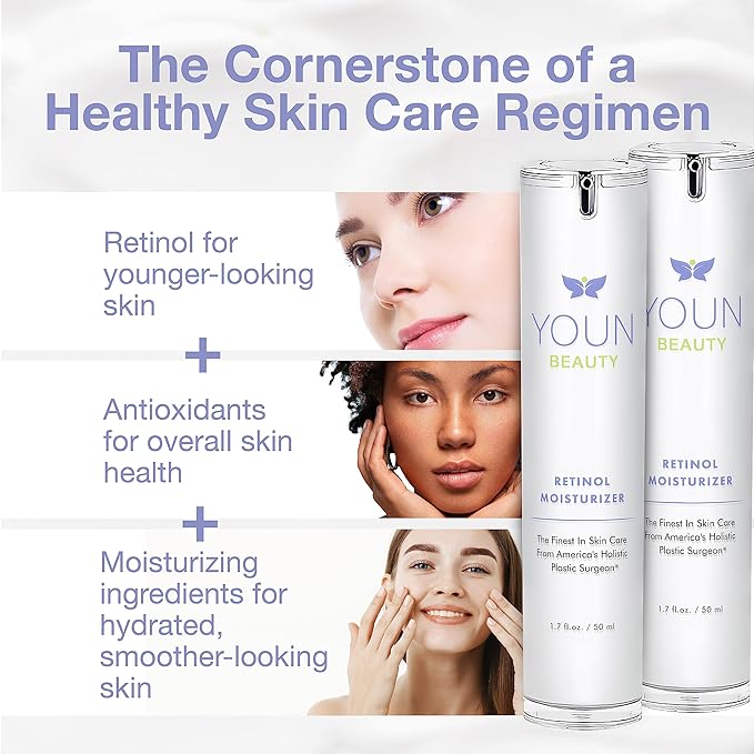 YOUN Beauty Retinol Night Cream Moisturizer for Face by Holistic Dr. Anthony Youn ? Paraben-Free Face Moisturizer with Vitamin B5 &amp E Hyaluronic Acid and Green Tea for Skin Renewal 50ml