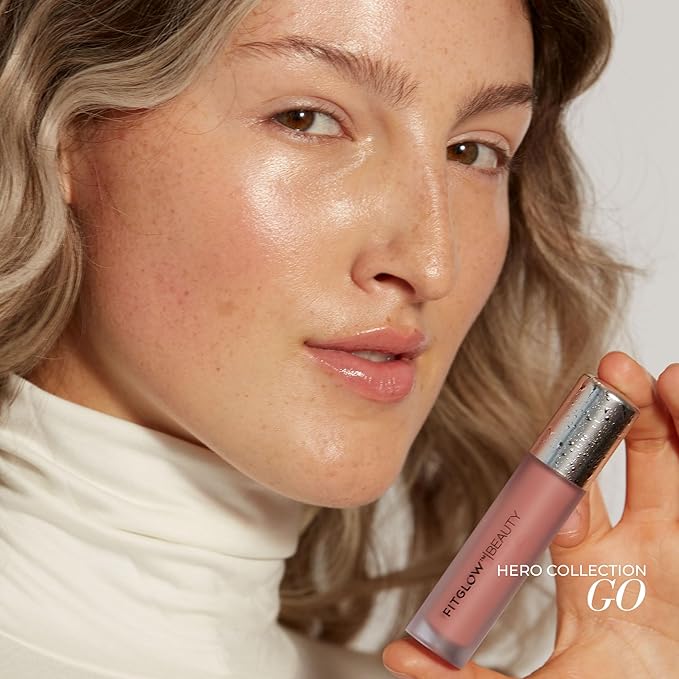 FITGLOW Beauty Lip Colour Serum | Hydrating Lip Gloss | Plumping Anti-Aging Lip Treatment | Natural Shine with Pomegranate Sterols &amp Collagen | Buildable Color for Dry Chapped Lips | Go - 10g