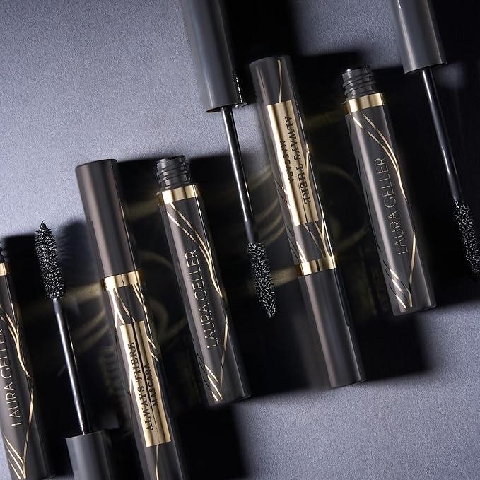 LAURA GELLER NEW YORK Always There Lengthening Mascara in Black - Defining Curling Buildable Formula Eye Makeup- Innovative Lengthening Brush - 1 count