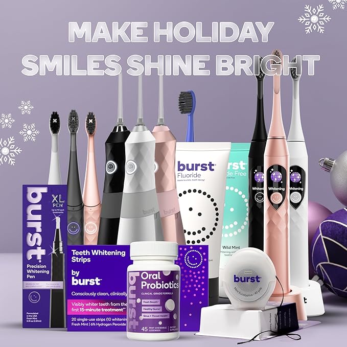 Burst Curve Sonic Electric Toothbrush for Adults (Cobalt Blue) | Slim Travel Brush with Cover | Ultra Soft Bristles | Up to 2 Month Rechargeable Battery | Two Modes &amp Timer
