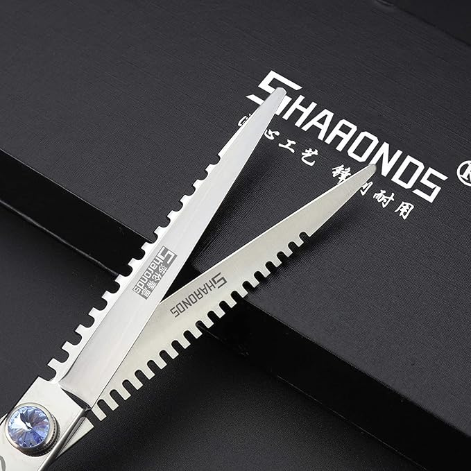 Japan 440C 5.5/6 inch Hair Professional Stylist Bearing Scissors - Salon Studio Modeling Tools - Thinning Scissors (7 inches 2 Pieces)
