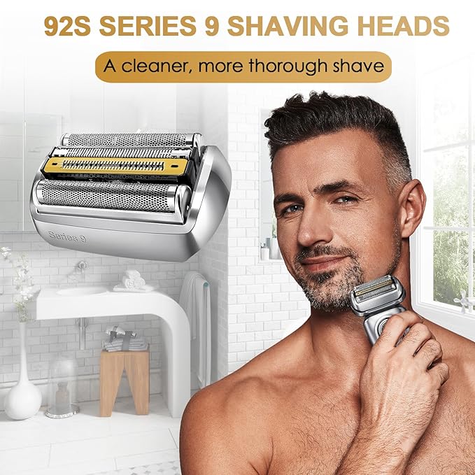 Series 9 Electric Shaver Replacement Head 92S Series 9 Shaving Razor Head S9 Foil &amp Cutter Razor Heads Compatible with 9290cc 9291cc 9370cc 9293s 9385cc 9390cc 9330s 9296cc Etc