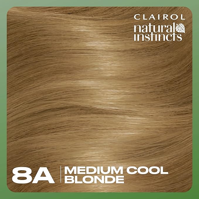 Clairol Natural Instincts Demi-Permanent Hair Dye 8A Medium Cool Blonde Hair Color Pack of 3