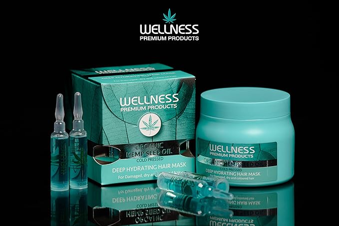 Wellness Premium Products Organic Hemp Seed Oil Deep Hydrating Hair Mask Unisex Mask I0095757 16.91 Fl Oz (Pack of 1)