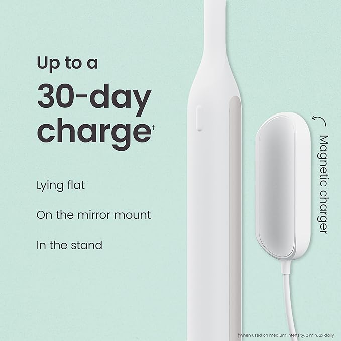 Quip Ultra Next Generation Smart Toothbrush - Timed Electric Toothbrush with Case - Replaceable Brush Head Soft Bristles Silicone Handle 30-Day Battery Life - Travel Toothbrush - Stone