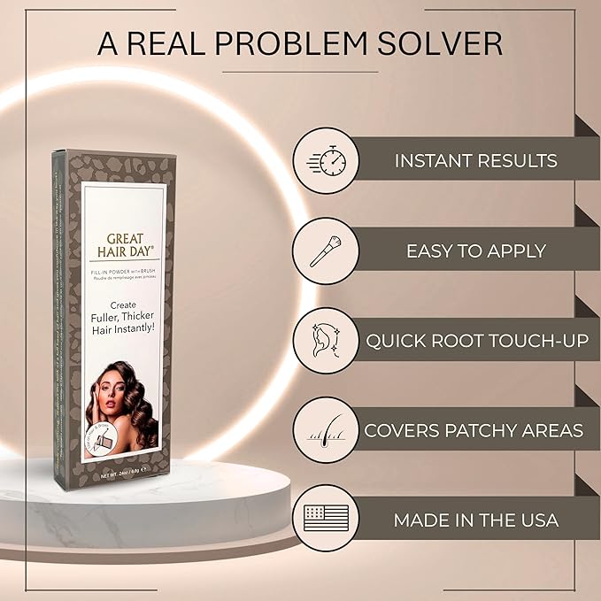 Joan Rivers Great Hair Day Root Touch Up Powder Duo - Fill-in Powder for Thicker Fuller Looking Hair (Ash Blonde)