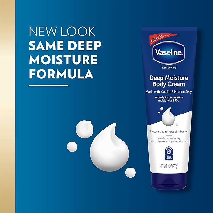 Vaseline Intensive Care Body Cream Deep Moisture 4 pk with Healing Petroleum Jelly &amp Vitamin E Rich &amp Smooth for Dry Skin 9 oz