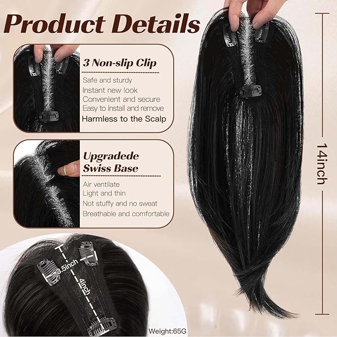 Clip in Hair Pieces for Women Toppers bangs hair clip Thinning Extensions Pieces Wiglets Covers Sparse hair loss