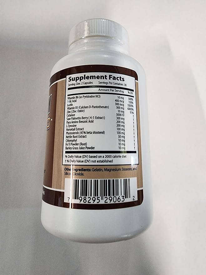 Anti-Gray Hair 7050 Helps Restore Natural Hair Color 60 Capsules Per Bottle (2 Bottles)