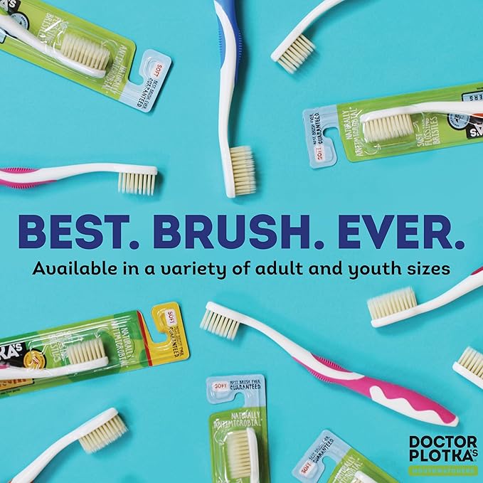 MOUTHWATCHERS Soft Flossing Toothbrushes Value Family Pack 4 Adult &amp 2 Kids Ultra Clean Manual Toothbrush Set for Sensitive Teeth &amp Gums by Dr. Plotka Assorted Colors