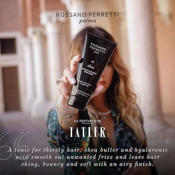 Rossano Ferretti Dolce Nourishing Mask Hydrates Dry Damaged Hair with Hyaluronic Acid | Silky Soft Shiny | Paraben Free Luxury Vegan | 6.8 Fl Oz