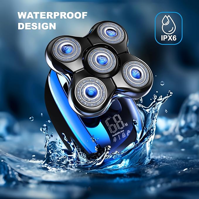 Blade &amp Stone® Head Shaver for Men HS505-BB | Diamond-S-Blade® | MIMO Net Technology for Superior Skin Comfort | 8500 RPM Durable Motor USB-C Rechargeable - Big Blue