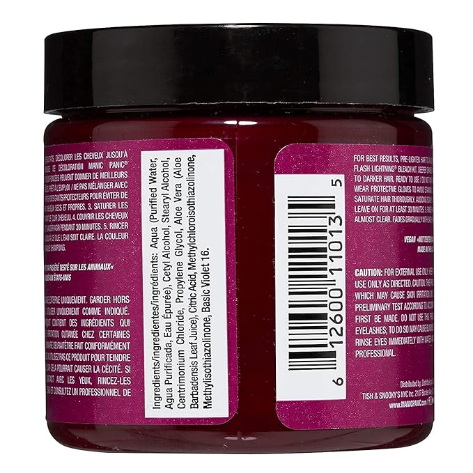 MANIC PANIC Classic Fuschia Shock Semi Permanent Hair Color - Dark Pink Hair Dye for Women &amp Men That Lasts 4-6 Weeks - Vegan Ammonia &amp Cruelty-Free - Create &amp Mix Custom Shades (2 Pack)