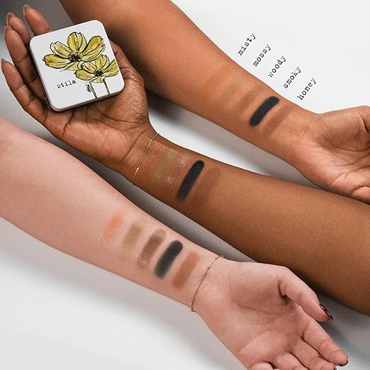 stila Pocket Play??Eye Shadow Palette | 5 Silky Powder Shades for Eyes Face Highlight &amp Contour | Compact Travel-Friendly Blendable Formula | Matte &amp Shimmer Neutral &amp Bold Tones