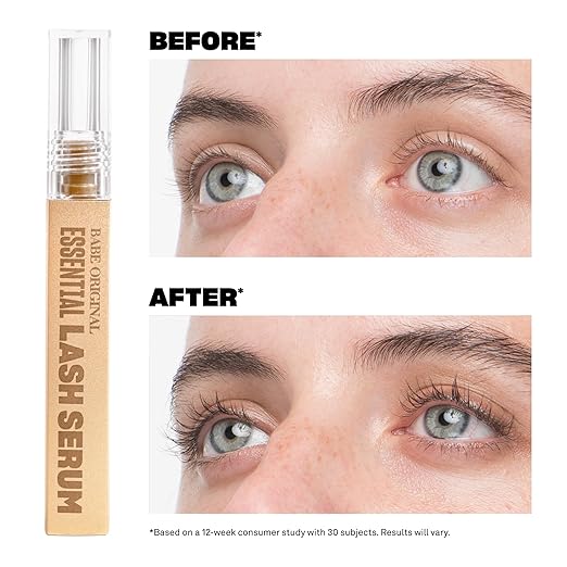 Babe Original Lash Serum - Fuller &amp Longer Looking Eyelashes Advanced Lash Enhancing Treatment for Natural Lashes Extensions &amp Eyebrows Vegan &amp Cruelty-Free