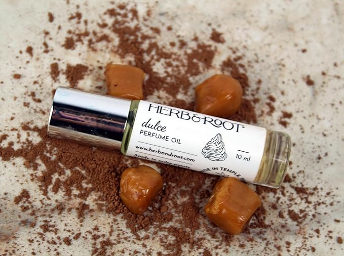 Herb &amp Root Unisex Mini Perfume Set: Aromatic Roll On Oils with Vanilla Jasmine and Citrus Notes - Travel Size for Men and Women Perfect as Hair Perfume or Mens Cologne (Gourmand)