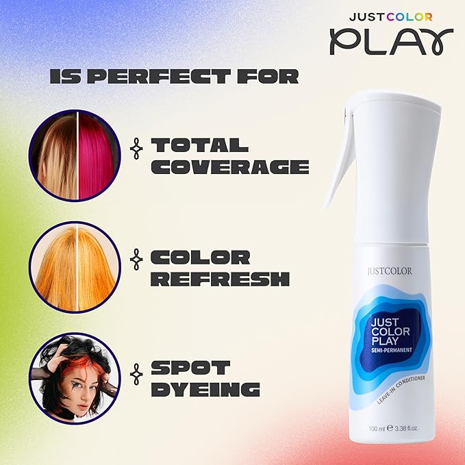 Just Color Hair Dye Spray | Semi-Permanent | 10-Minute Process | Custom Color Options | Clementine Orange | Leave in Conditioner | Ammonia &amp PPD Free | Lasts 8-12 Washes | Pack of 2