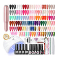 COSCELIA 66pcs Gel Nail Polish Kit with U V light and Drill 35 Colors Fall Winter Gel Polish Set 5pcs Top Base Coat Nail Art Starter French Gel Manicure Kit Christmas Gifts for Women Teens Girls
